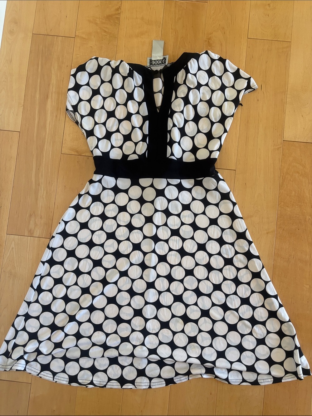 Eliza J Black and White Polka Dot Mini Dress